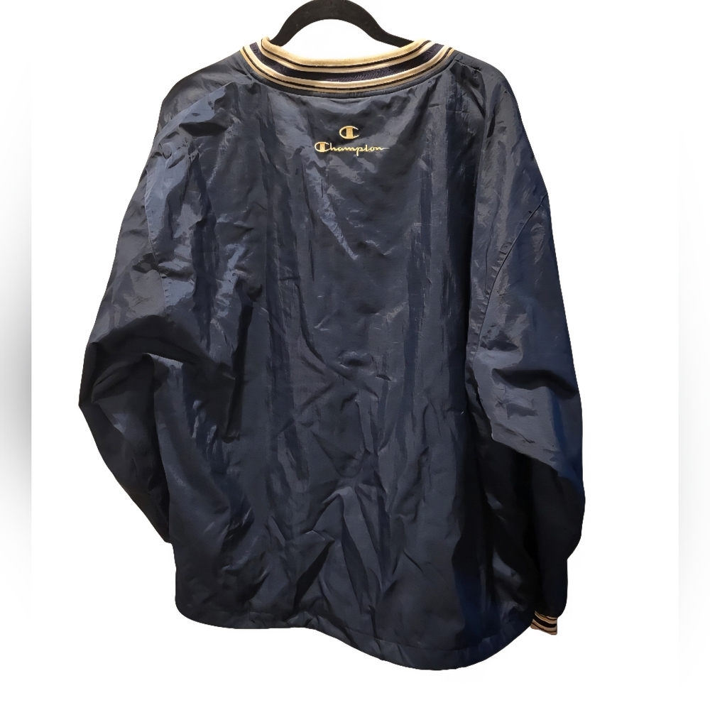 Vintage 90s Champion Notre Dame Irish Shamrock Windbreaker Nylon Jacket Sz Large - Picture 2 of 7